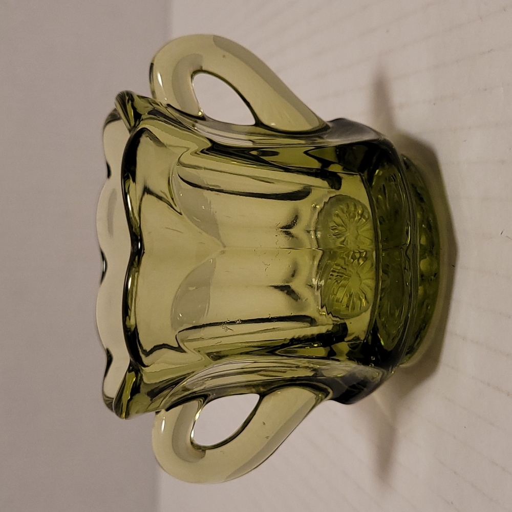 Beautiful Vintage Mini Green Indiana Sugar Bowl